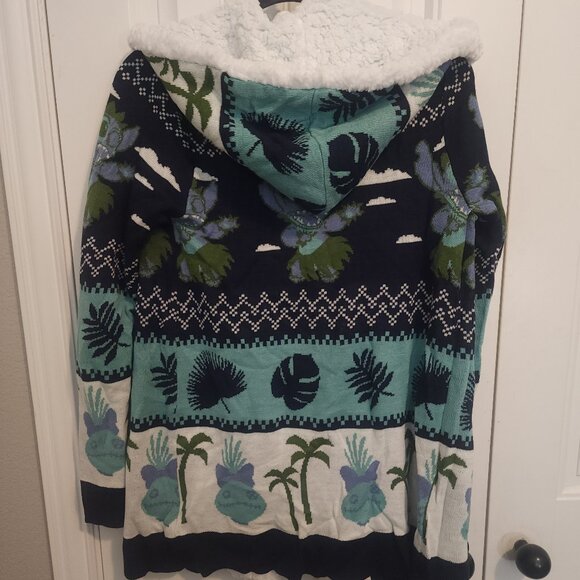 Disney Lilo & Stitch Fair Isle Sherpa Open Cardigan - Woman's Size S - Picture 2 of 6